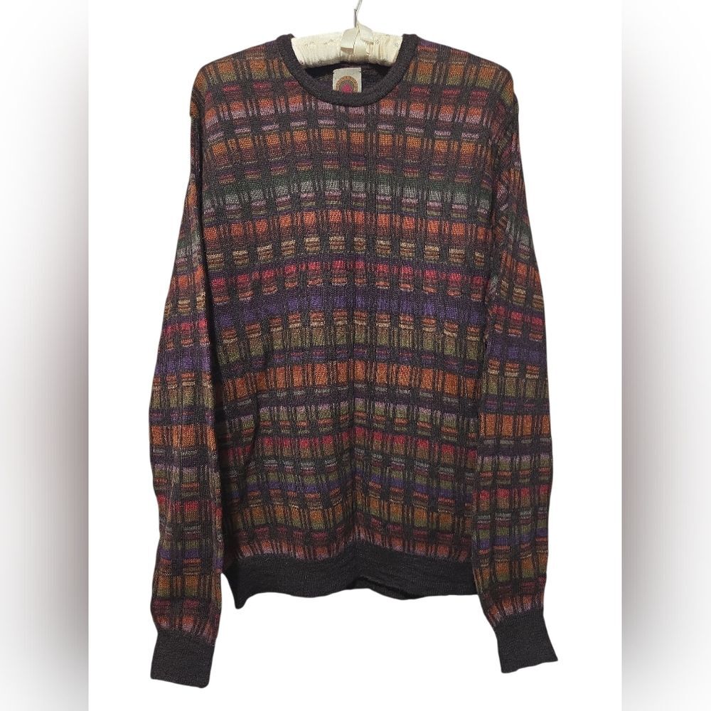 Millma Bolivia Men's 100% Alpaca Sweater Hand Loomed in Bolivia Size Large